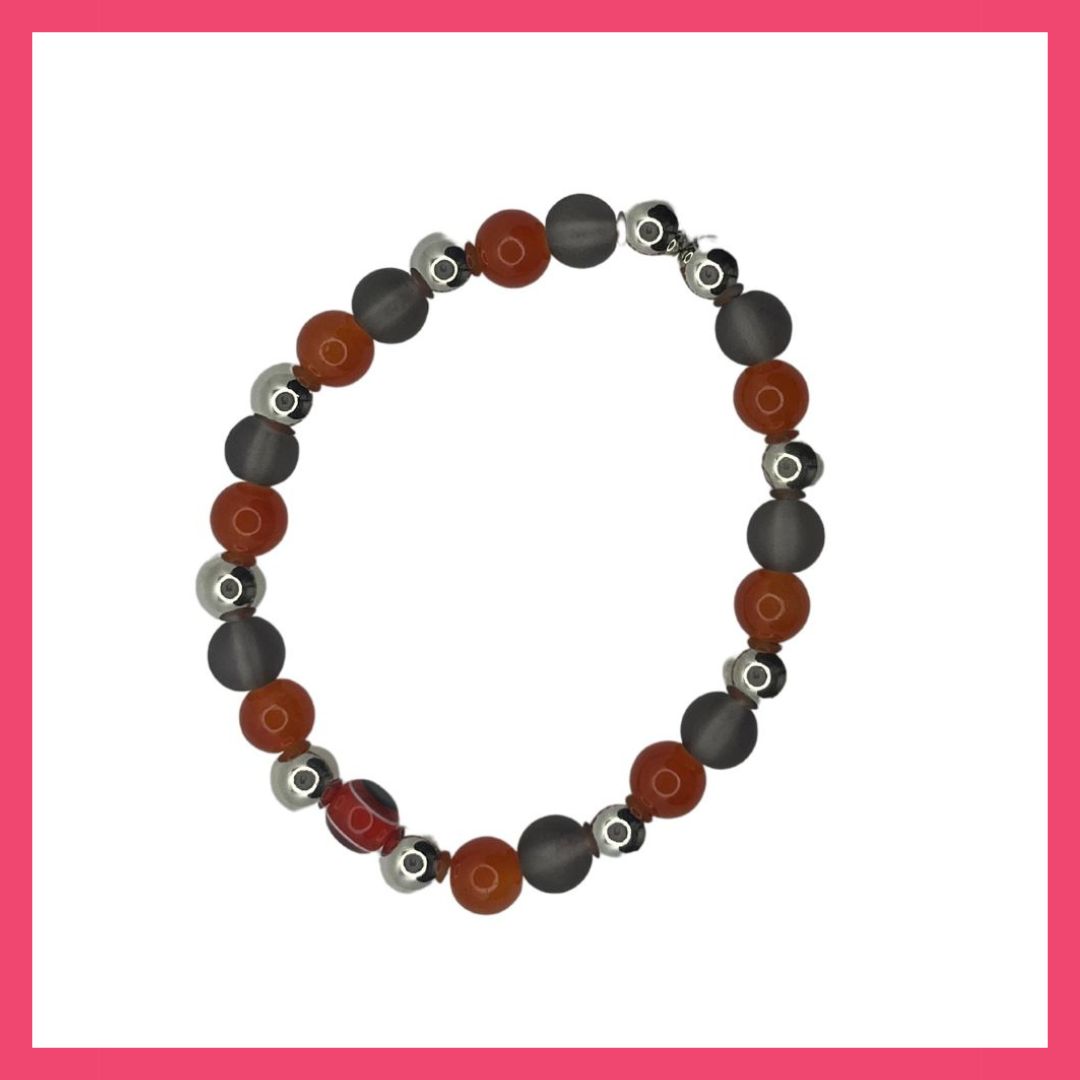 Hiya Hope Bracelet - Burnt Orange and Chrome