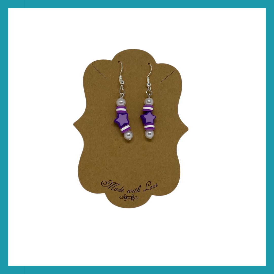 Purple Flower Earrings