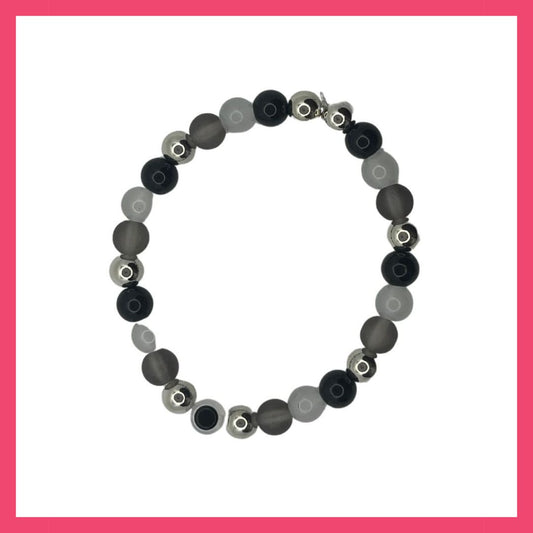 Hiya Hope Bracelet - Silver and Black